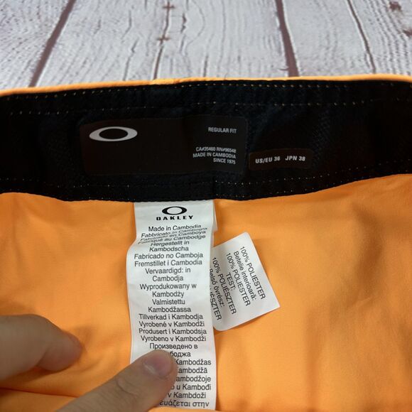 Oakley Kana 21 Boardshorts Mens 36 Sun Orange Swim Shorts Quick Dry Surf Pocket - Picture 4 of 9